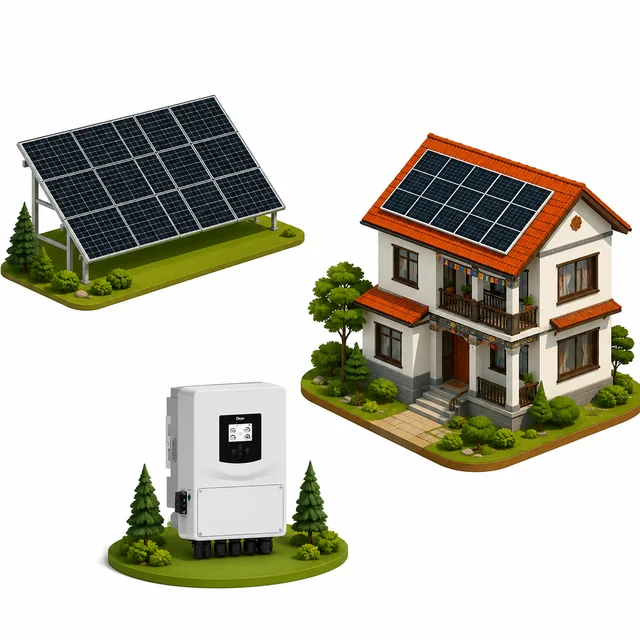 Solar generation flows through the inverter to power a home.